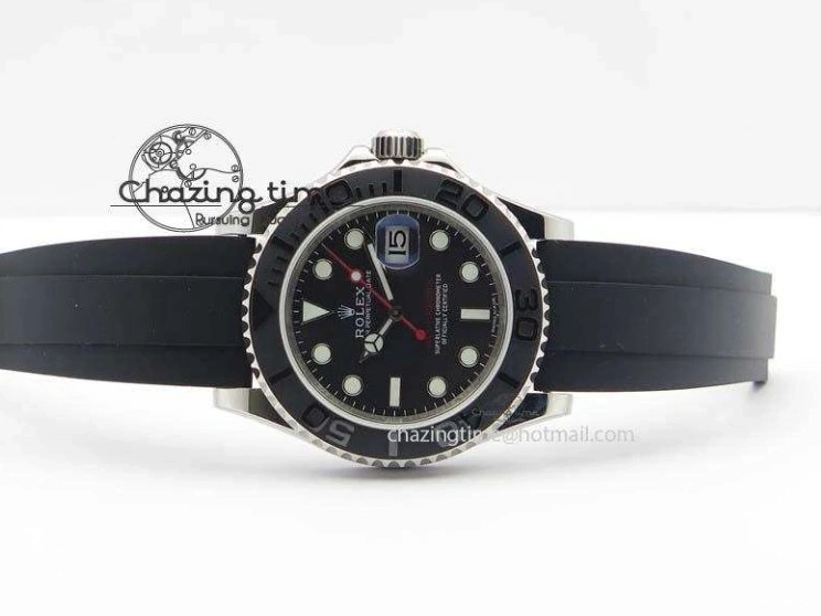 0418 ModernLook Yacht-Master 116655 SS JF Best Edition Ceramic Bezel On Rubber Strap SA 3850